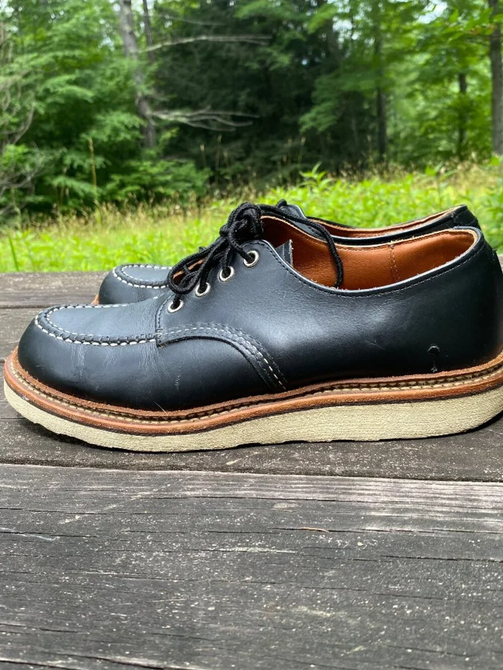 MENS Red Wing Black #8106 Lace up Moc Oxfords Made in USA Size 8D